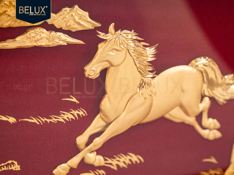 Tranh Ngựa dát vàng 24k&nbsp;25x30cm